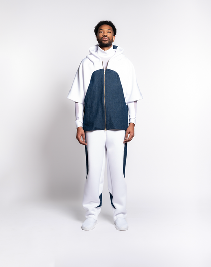 Denim + Neoprene Zip-up